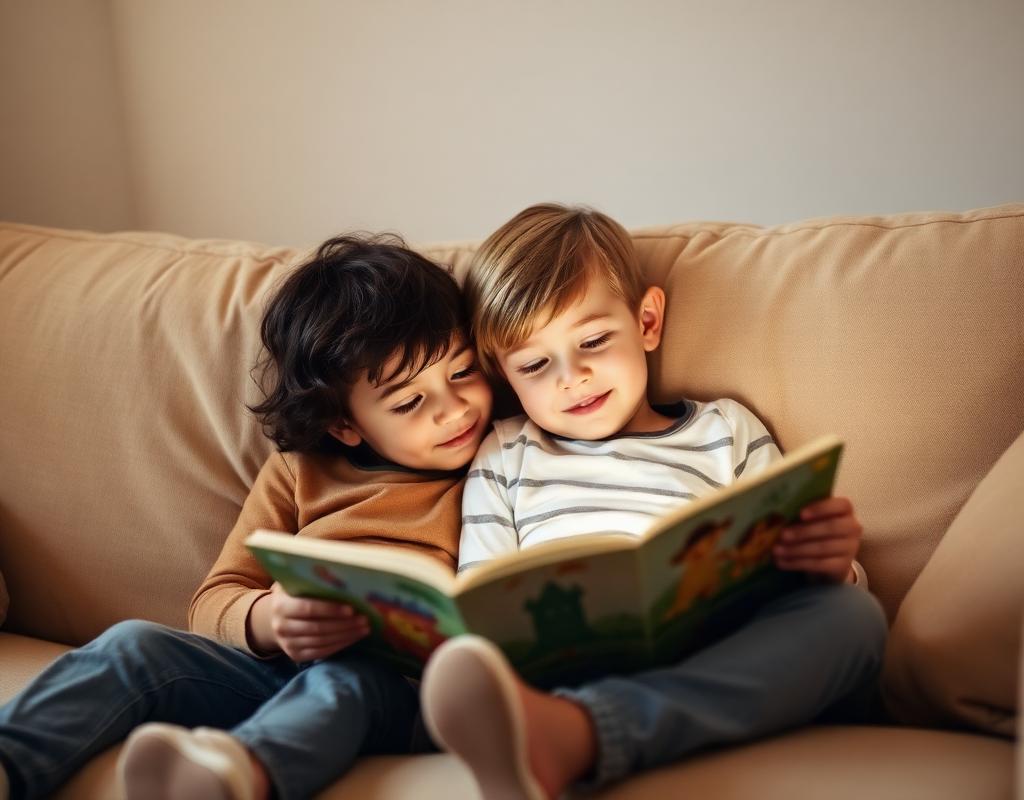 Kids reading together